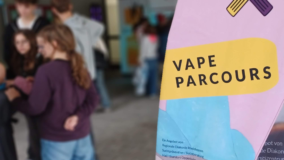 Beachflag zum Vape Parcour im Schulhof